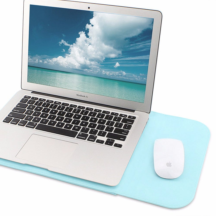 Allinside Blue Synthetic Leather Sleeve for MacBook Air 11" MacBook 12"