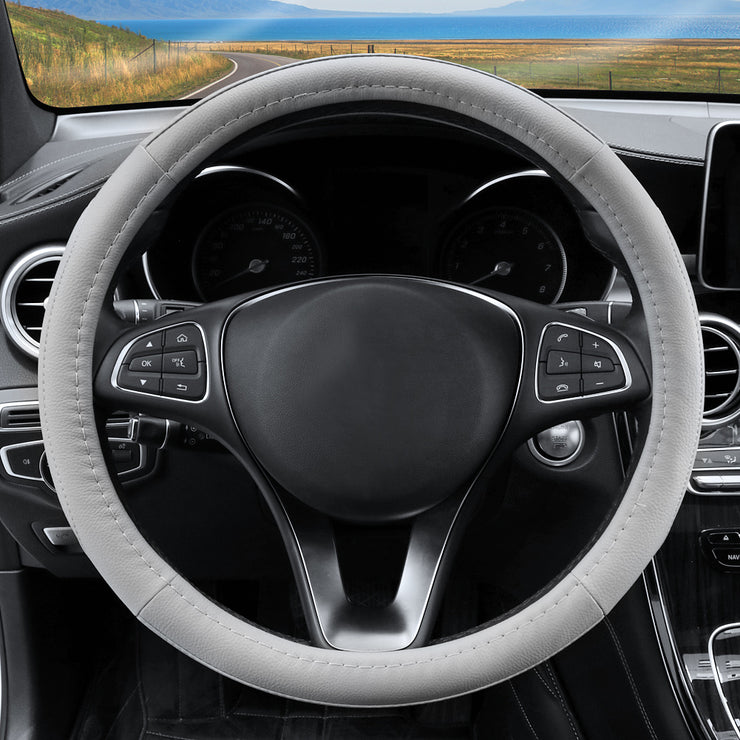 Cofit Microfiber Leather Steering Wheel Cover Universal Size 37-38cm Full Grey