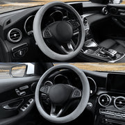Cofit Microfiber Leather Steering Wheel Cover Universal Size 37-38cm Full Grey