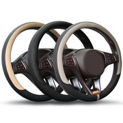 COFIT Breathable and Non Slip Microfiber Leather Steering Wheel Cover Universal - Beige and Black