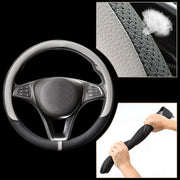 COFIT Breathable and Non Slip Microfiber Leather Steering Wheel Cover Universal - Gray and Black