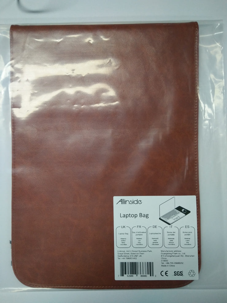 Allinside Brown Synthetic Leather Sleeve for Macbook Air 11" MacBook 12"