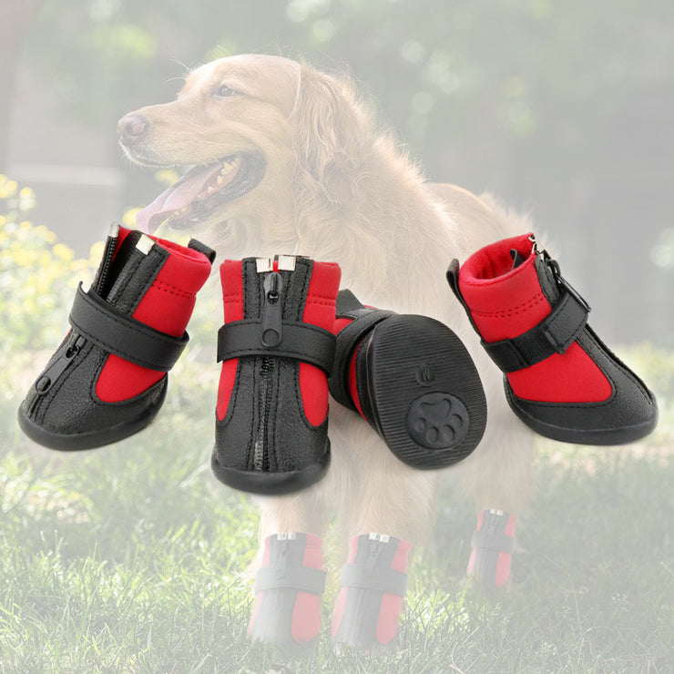 Grand Line Dog Boots Waterproof Pet Paw Protector with Wear-Resistant and Anti-Slip Sole Set of 4