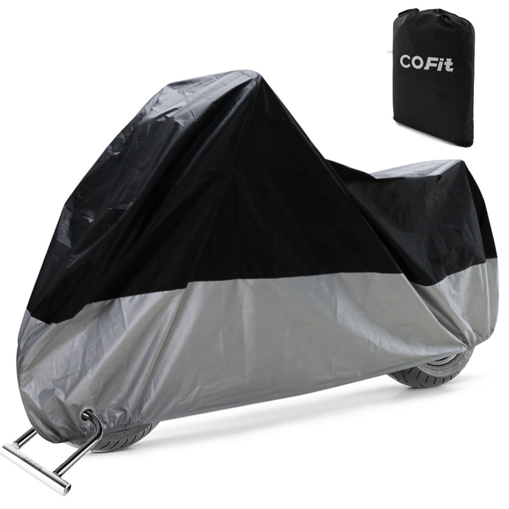 COFIT Motorcycle Cover, Waterproof Motorbike Cover Anti Wind Dust UV Rain Moisture Snow Protection with Lock holes - XL/XXL