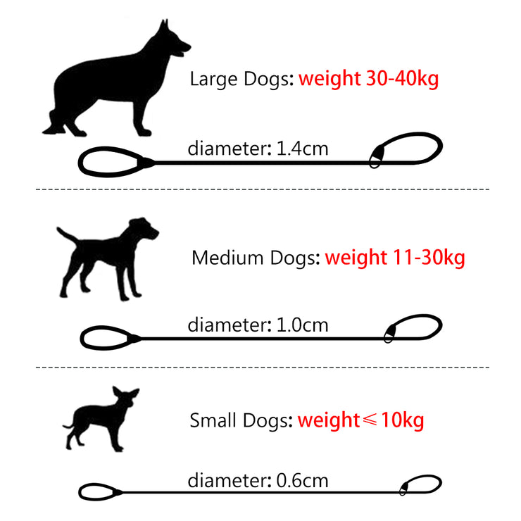 Grand Line Reflective Climbing Rope Slip Lead Pets Leash for Small, Medium, Large and Extra Heavy Dogs and Cats - 1.5m Long