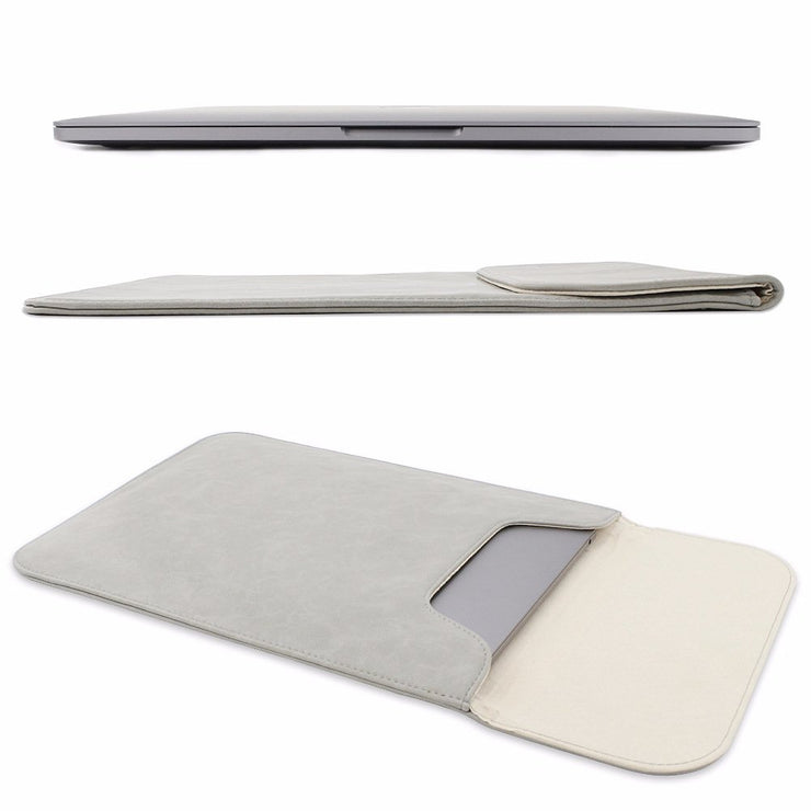 Allinside Gray Synthetic Leather Sleeve for Macbook Pro 15" with/without Retina and New MacBook Pro 15" with Touch Bar