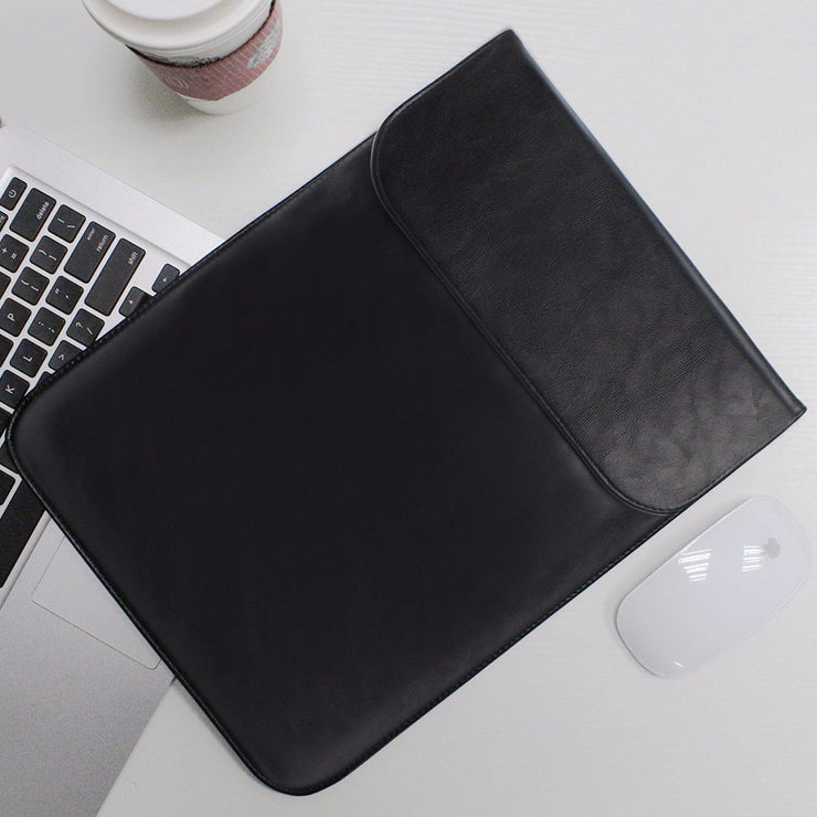 Allinside Black Synthetic Leather Sleeve for MacBook Air 11" MacBook 12"