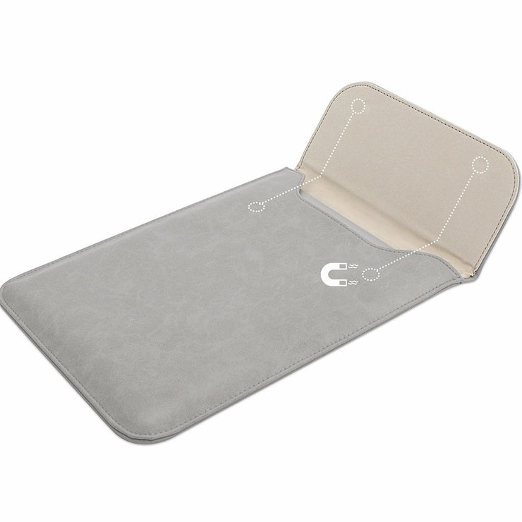 Allinside Gray Synthetic Leather Sleeve for Macbook Air 11" MacBook 12"