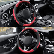 Cofit Microfiber Leather Steering Wheel Cover Universal Size 37-38cm Red and Black