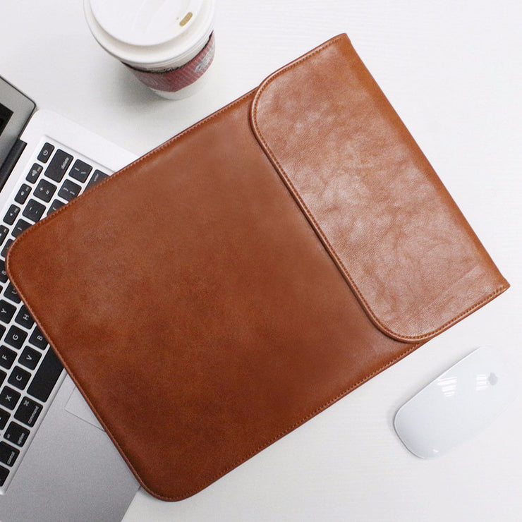Allinside Brown Synthetic Leather Sleeve for Macbook Pro 15" with/without Retina and New MacBook Pro 15" with Touch Bar
