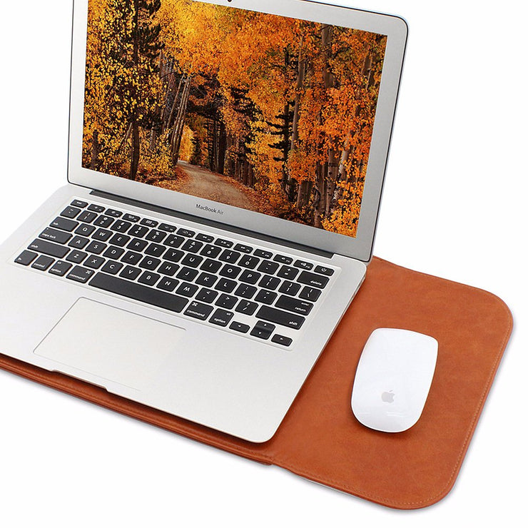 Allinside Brown Synthetic Leather Sleeve for Macbook Air 13" Pro 13" with/without Retina and New MacBook Pro 13" with/without Touch Bar